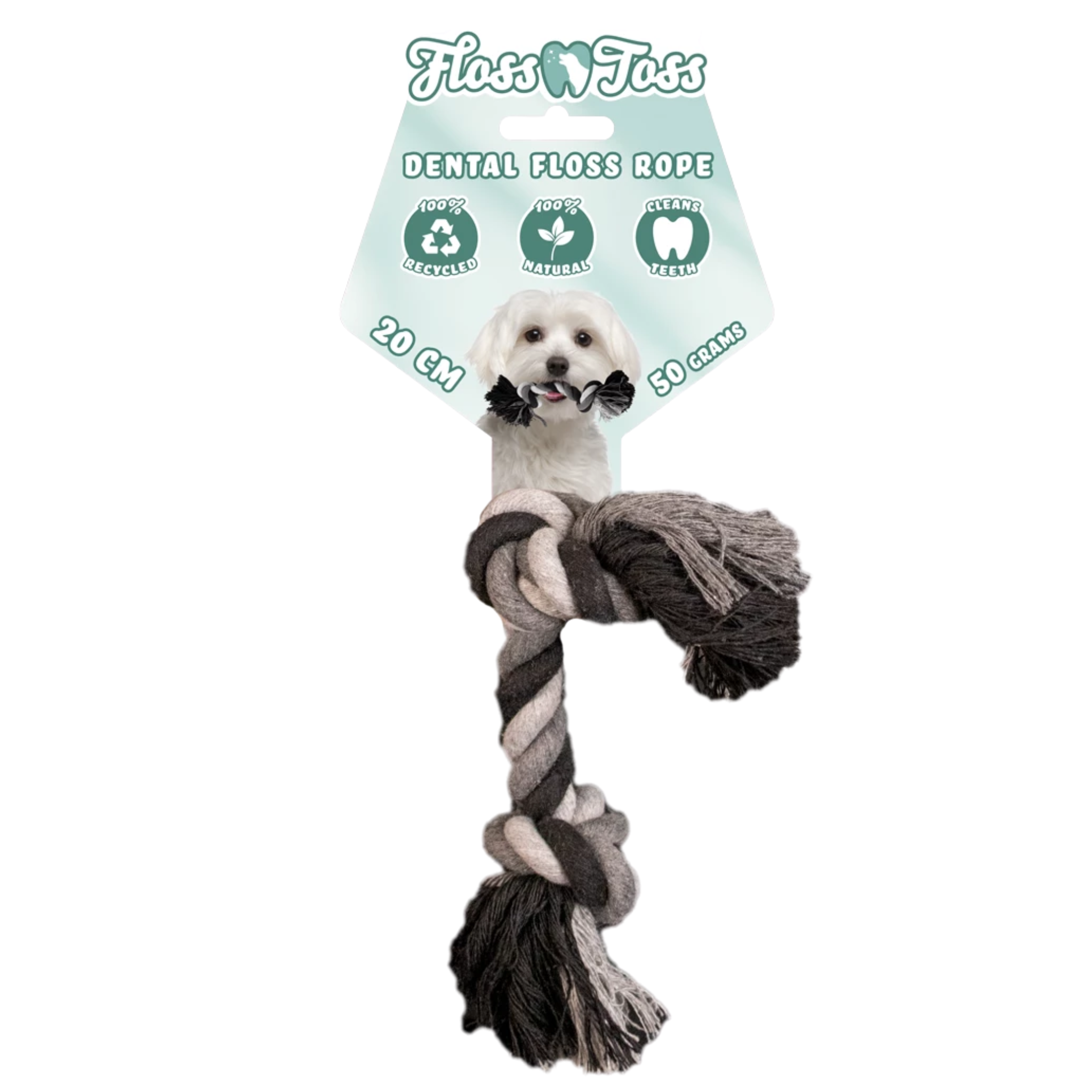 Floss Toss - Dental Rope 2 Knot – 20 cm